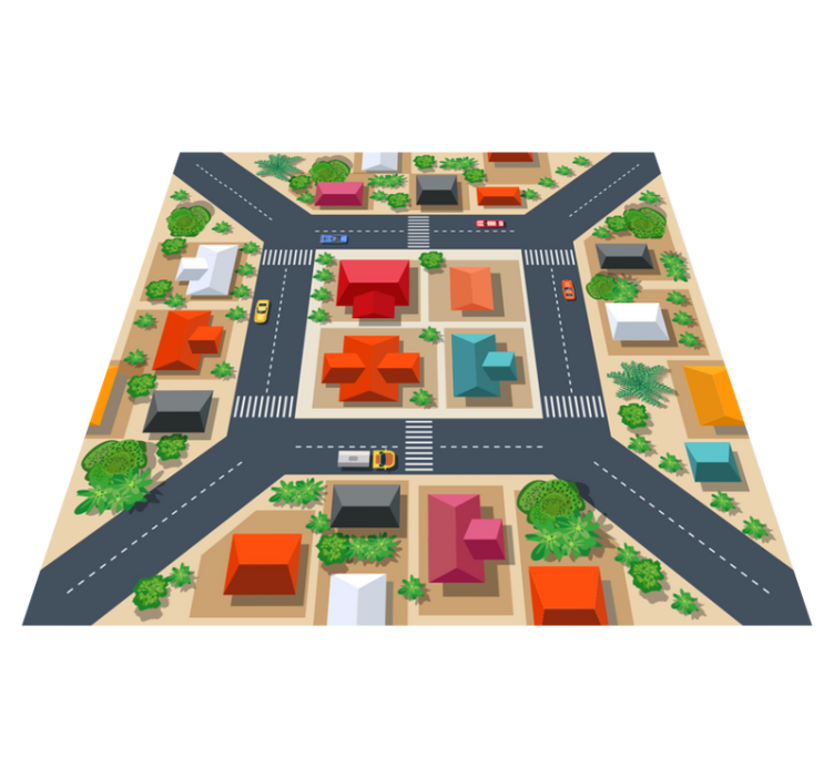 Tapis vinyle route paysage urbain - TenStickers