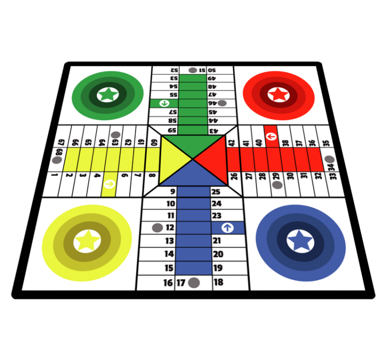 Superbe tapis vinyle jeu de société parchis - TenStickers