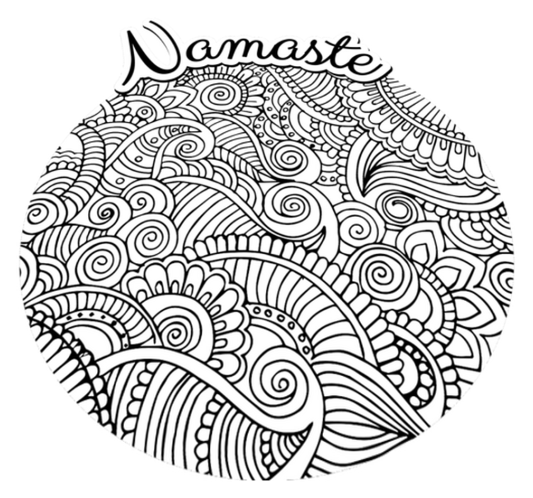 Tapis vinyle mandala Namaste rond - TenStickers