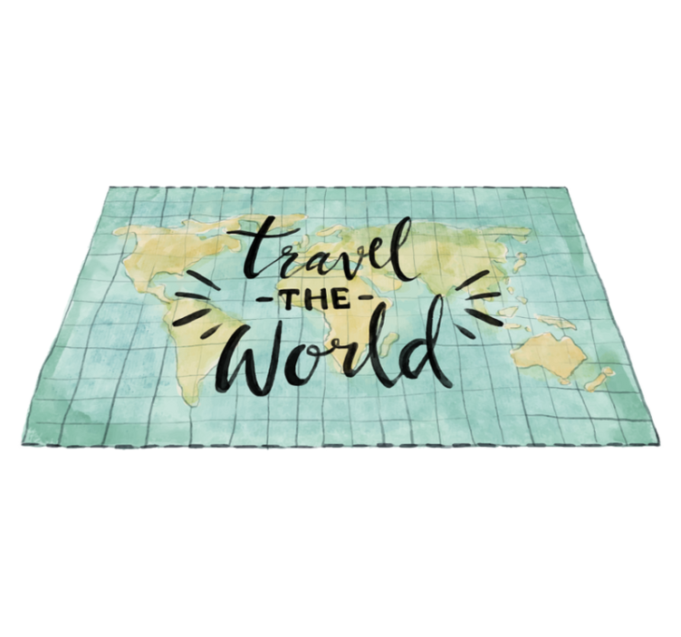 Tapis vinyle fantastique carte du monde sur les voyages - TenStickers