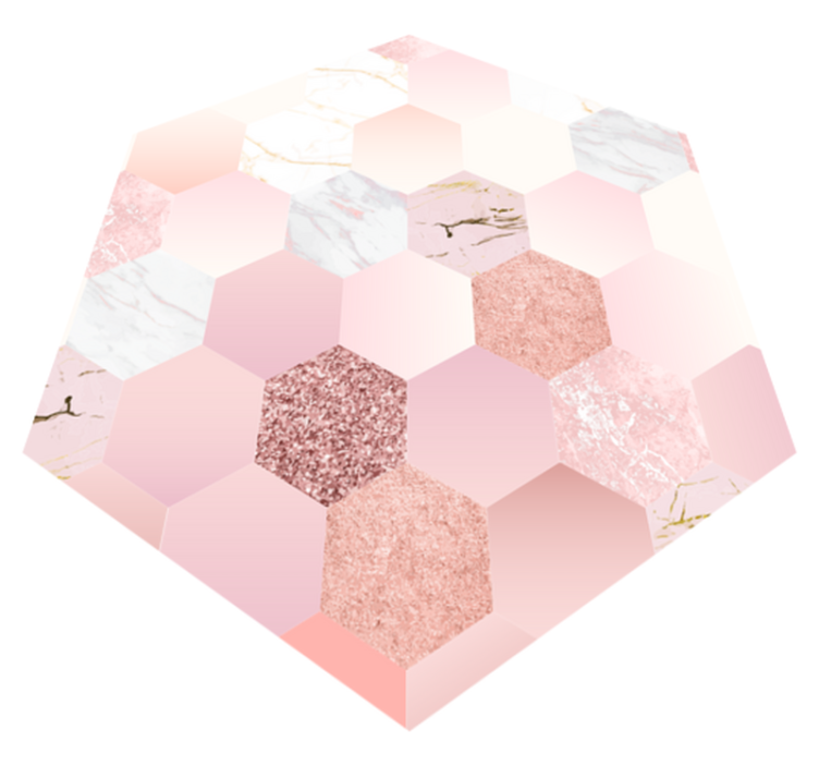 Tapis vinyle moderne rose hexagonal - TenStickers