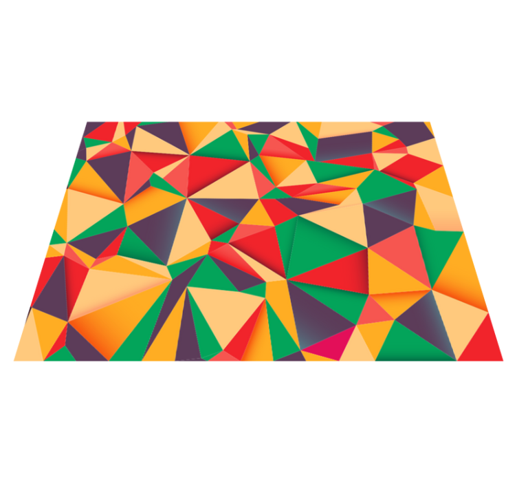 Tapis vinyle géométrique composition triangulaire colorée - TenStickers