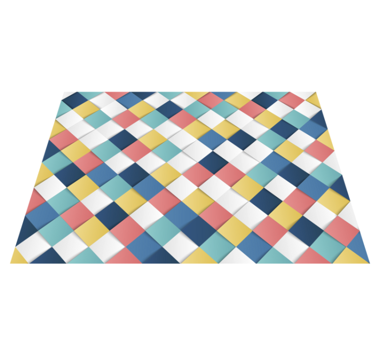 Tapis vinyle géométrique motif arlequin coloré - TenStickers