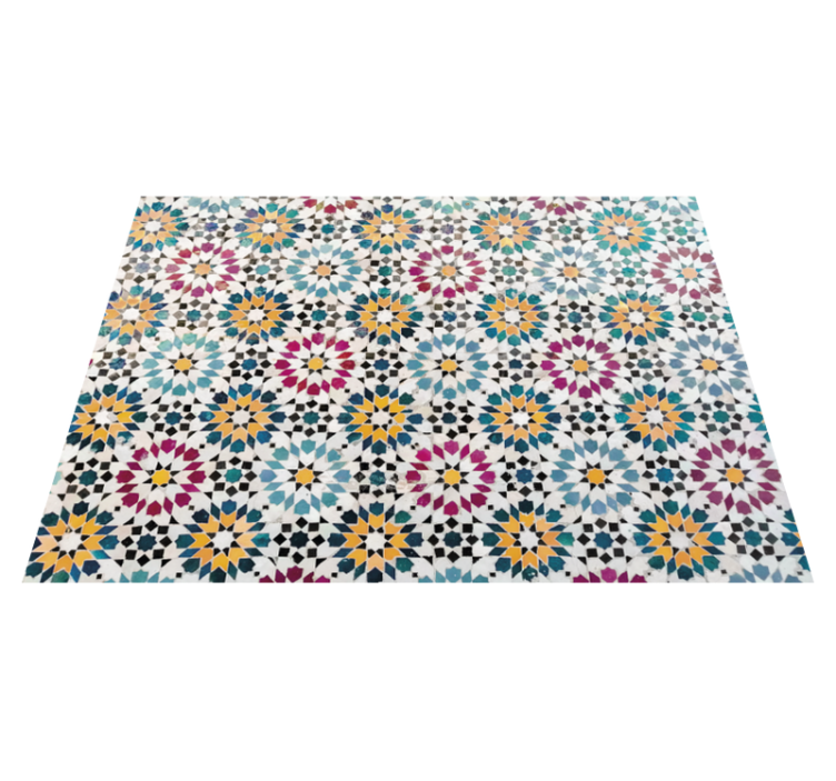 Tapis en vinyle à motifs de mosaïques florales - TenStickers