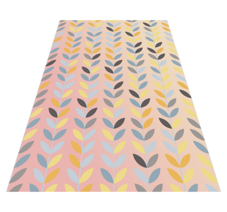 Tapis vinyle géométrique motif de feuille abstrait - TenStickers
