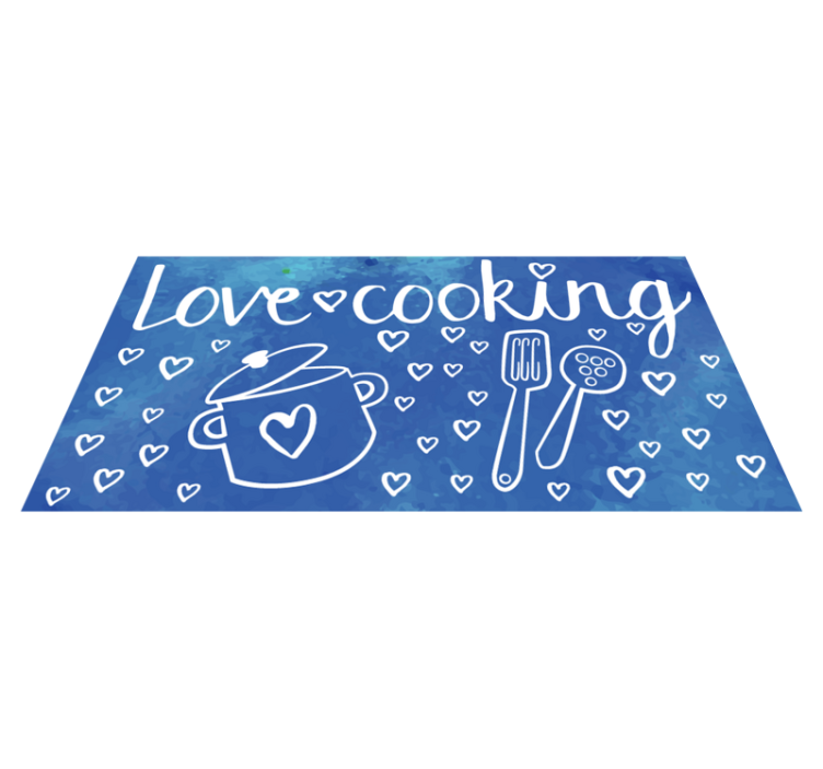 Tapis vinyle cuisine "j'aime cuisiner" - TenStickers