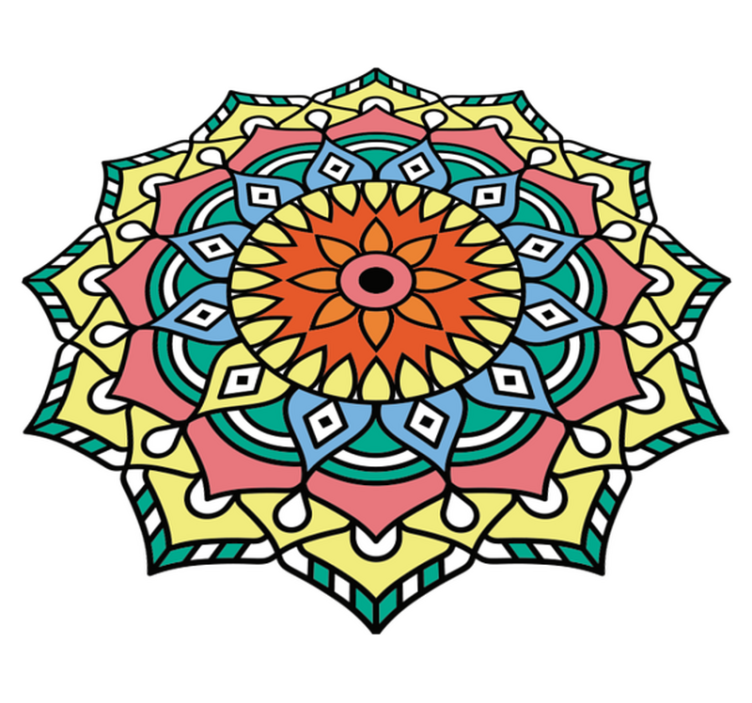 Tapis vinyle mandala inspiré des mandalas - TenStickers