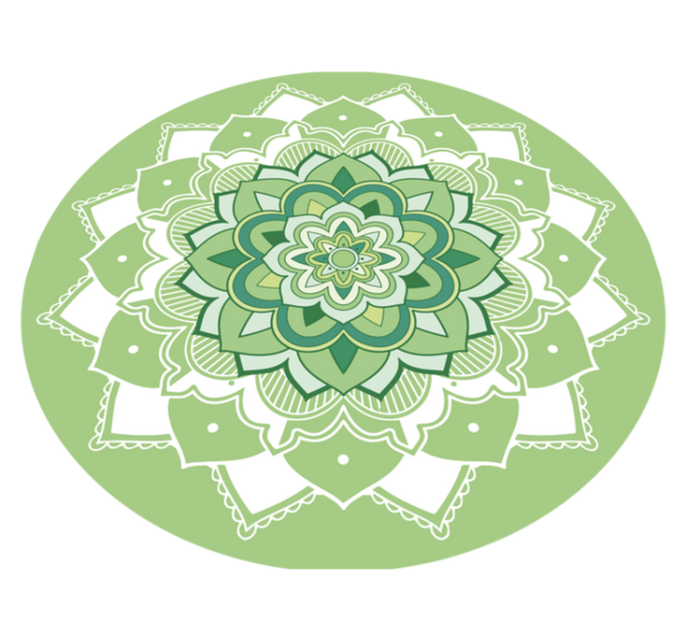 Tapis vinyle mandala design mandala vert - TenStickers