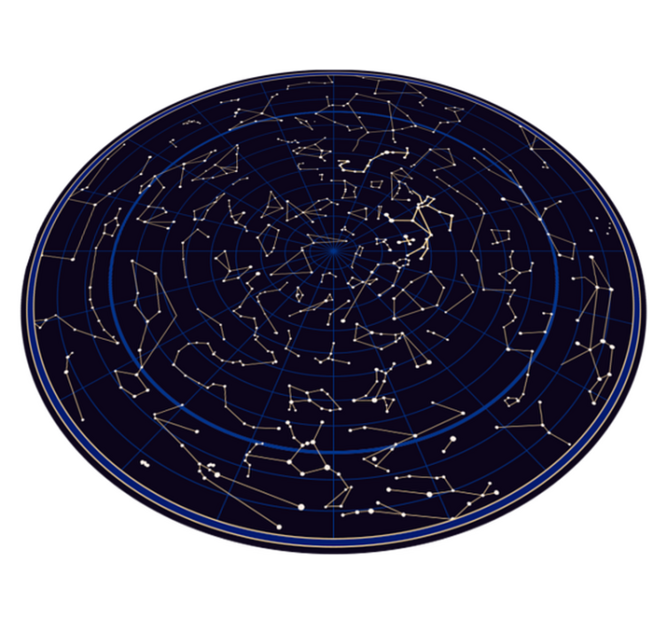 Tapis vinyle carte du monde constellation circulaire - TenStickers
