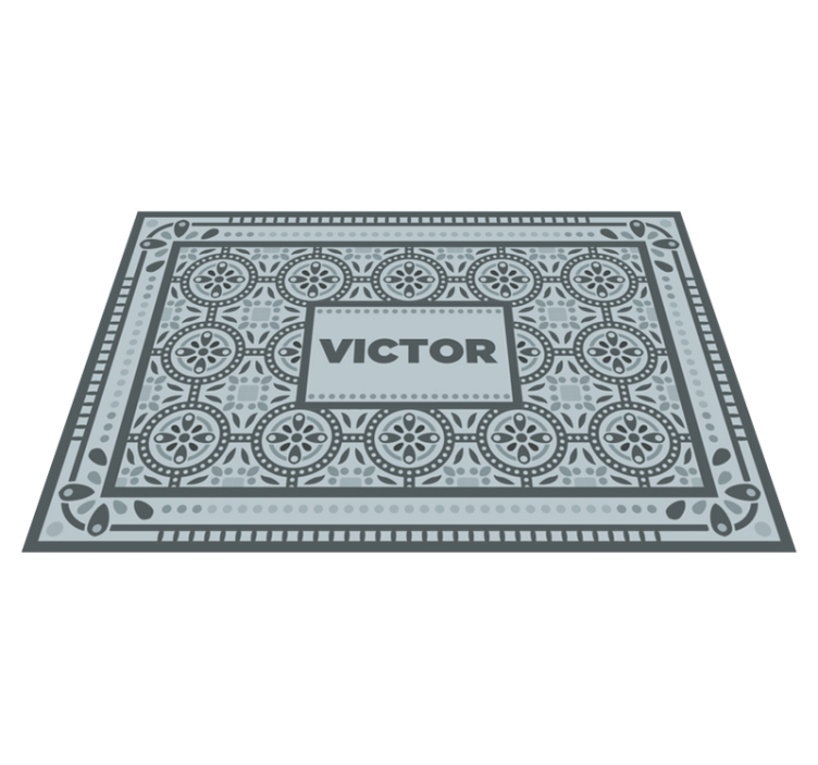Tapis vinyle gris ciment avec nom - TenStickers