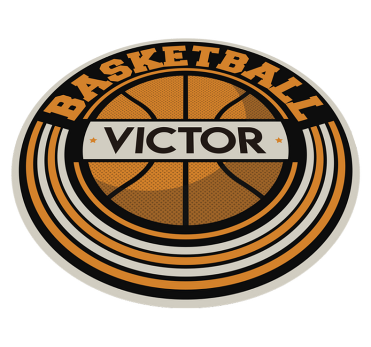 Tapis vinyle basket-ball personnalisable avec nom - TenStickers