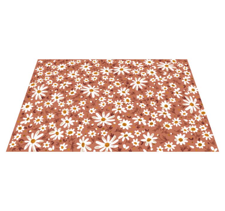 Tapis vinyle plantes motif floral marguerite - TenStickers