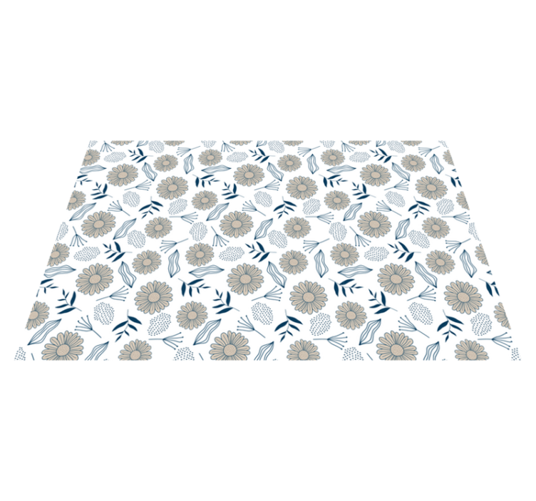 Magnifique tapis de vinyle en autocollant beige marguerite - TenStickers