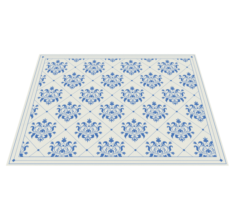 Tapis vinyle ornement floral adhesif deco vintage - TenStickers