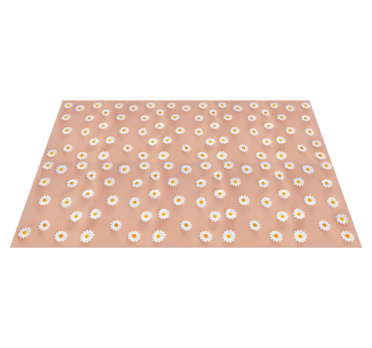 Tapis vinyle fleurs motif de marguerites - TenStickers