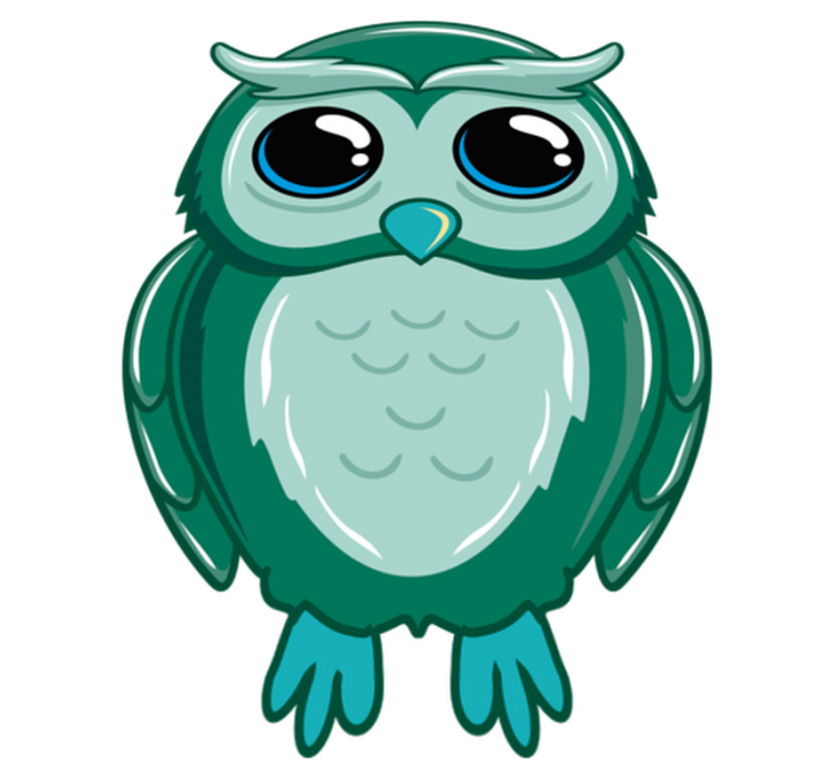 Tapis vinyle enfant illustration de hibou vert - TenStickers