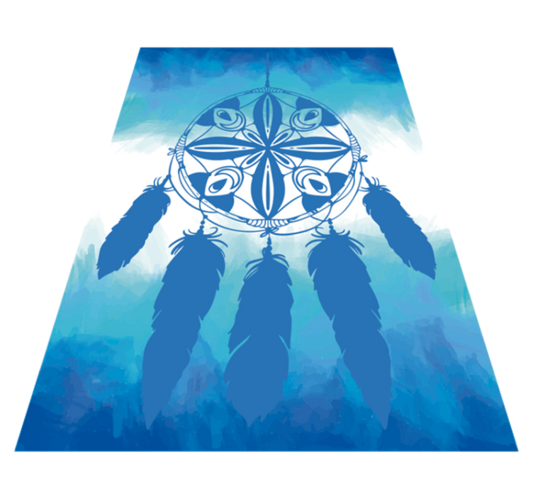 Tapis vinyle bleu plume attrape-rêves - TenStickers