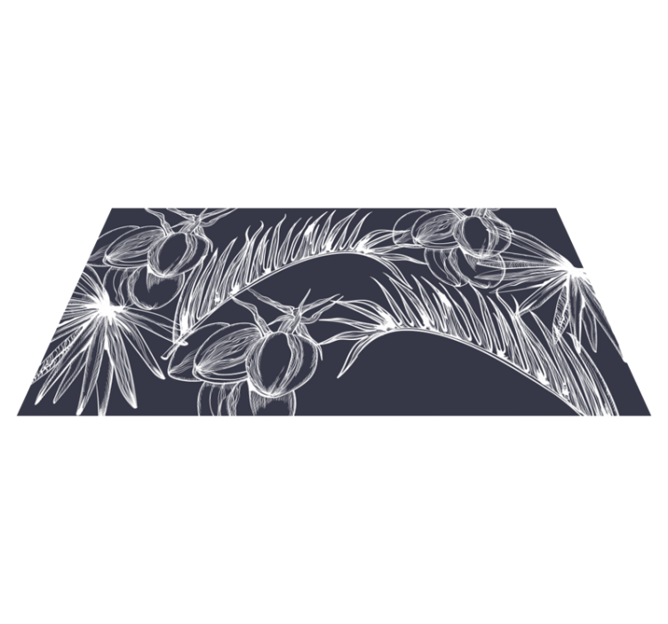 Tapis vinyle plantes dessin au trait botanique - TenStickers