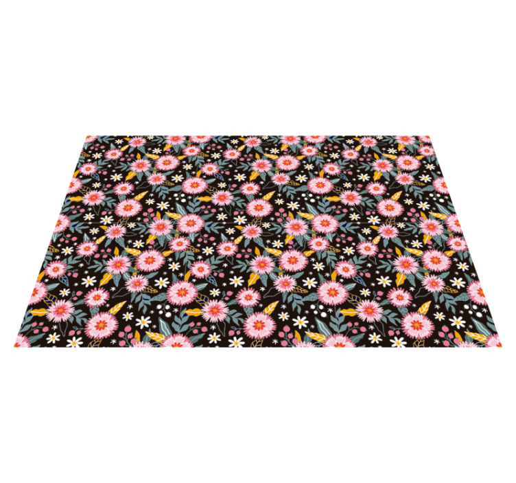 Tapis de salon autocollant fleurs rétro - TenStickers