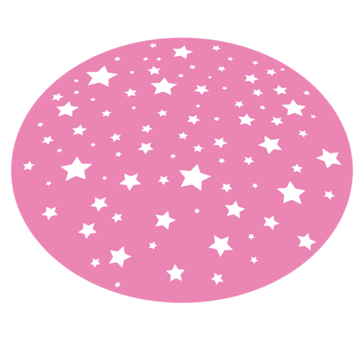 Tapis vinyle étoiles cercle rose - TenStickers