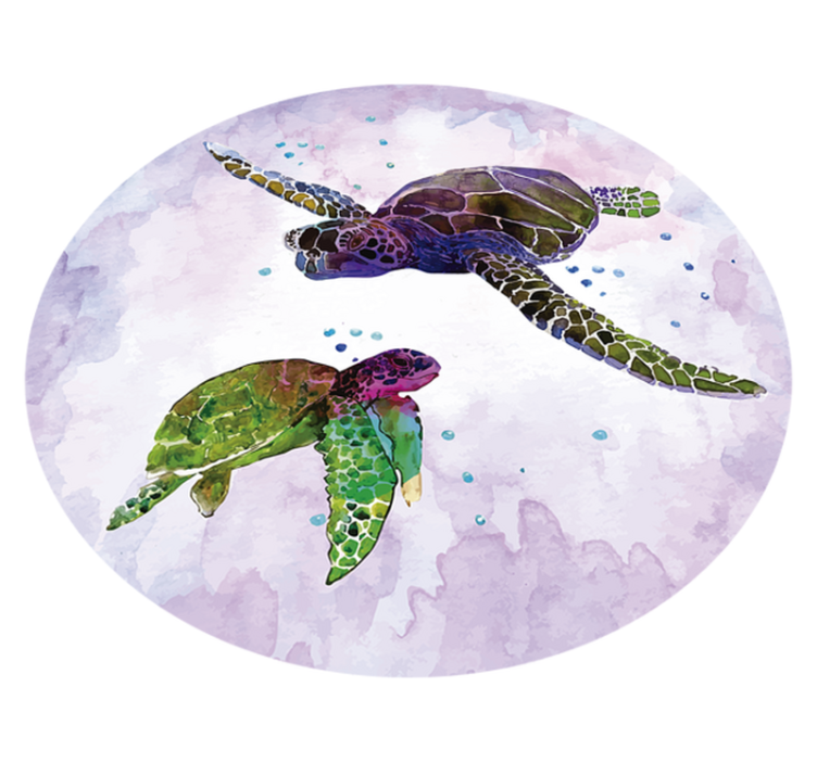 Tapis vinyle animal duo de tortues de mer - TenStickers
