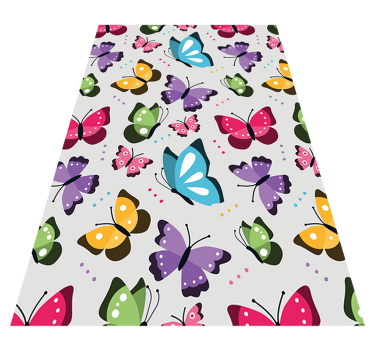 Tapis vinyle animal ensemble de papillons - TenStickers