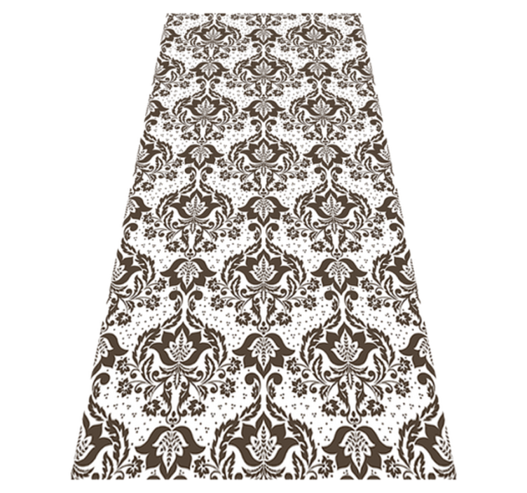 Tapis vinyle vintage noir et blanc à motifs baroque - TenStickers