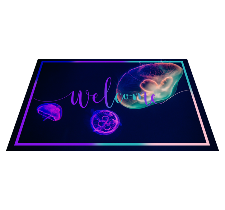 Tapis vinyle animal méduses bienvenues - TenStickers
