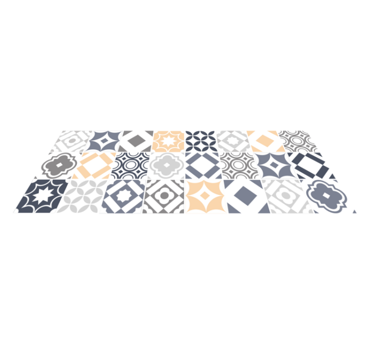 Tapis vinyle salle de bain formes géométriques - TenStickers