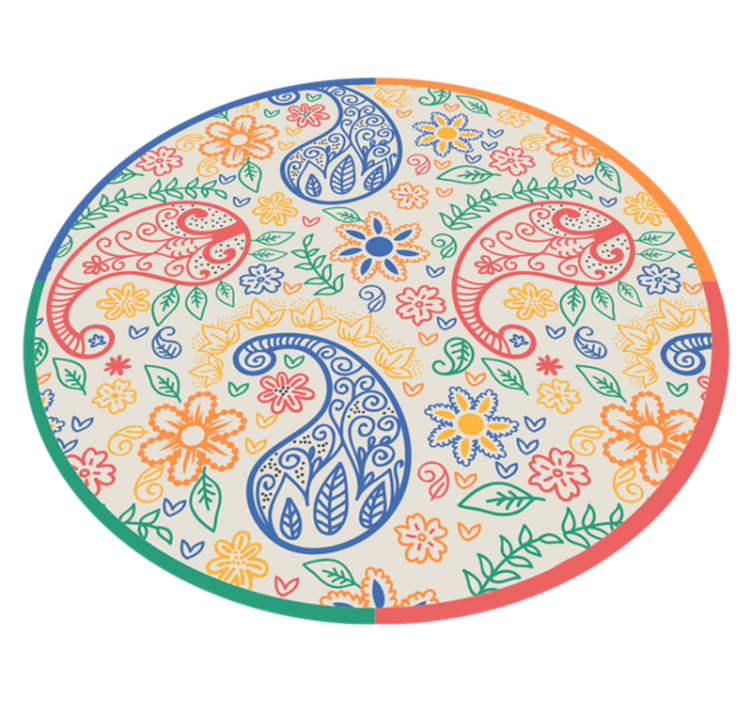 Tapis vinyle plantes motifs cachemire floraux - TenStickers