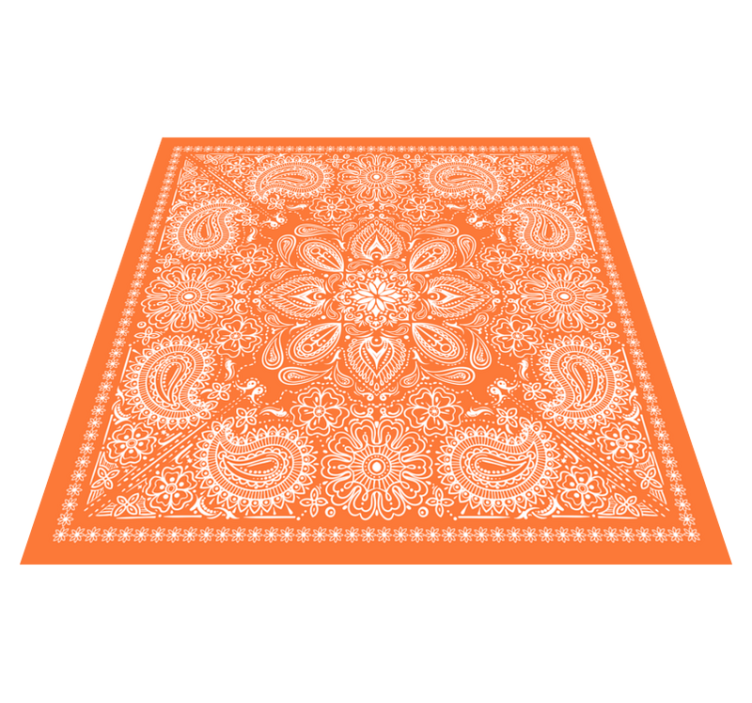 Tapis vinyle carré motif paisley - TenStickers