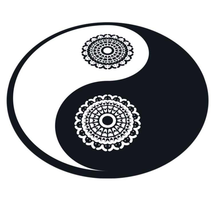 Tapis vinyle mandala yin yang - TenStickers