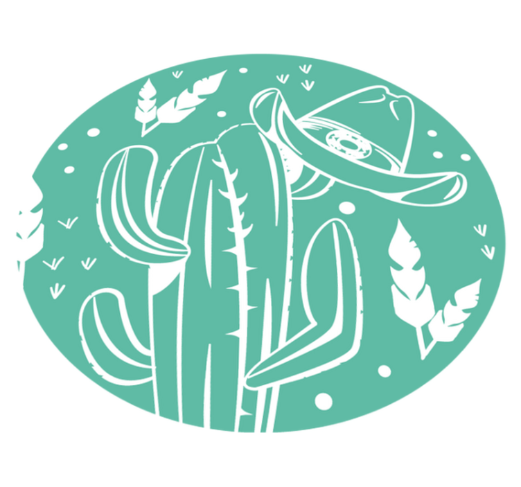 Tapis vinyle plantes thème des cactus botaniques - TenStickers