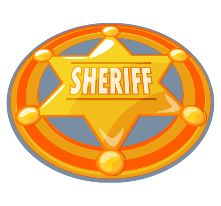 Tapis vinyle jeux badge de sheriff - TenStickers