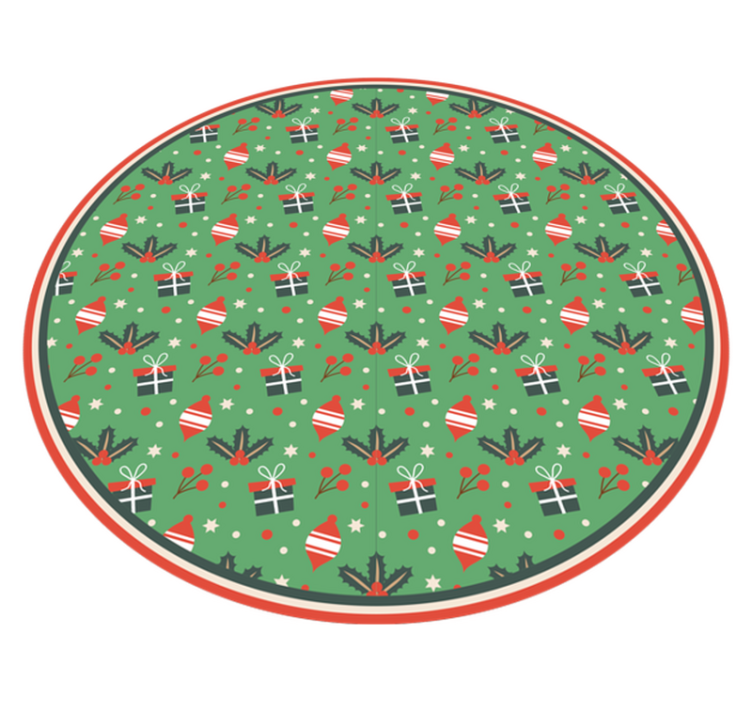 Tapis vinyle vert Noël bonbons et cadeaux - TenStickers