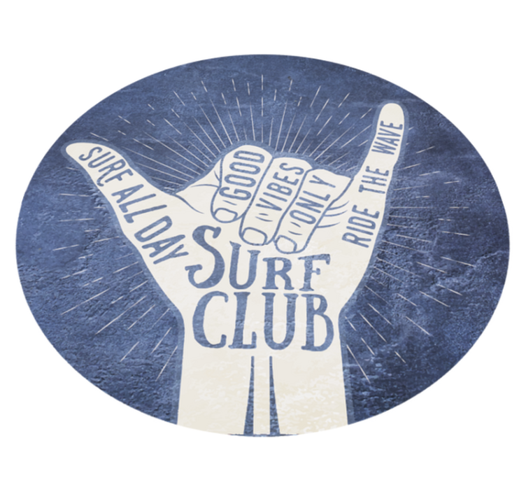 Tapis vinyle citation emblème du club de surf - TenStickers