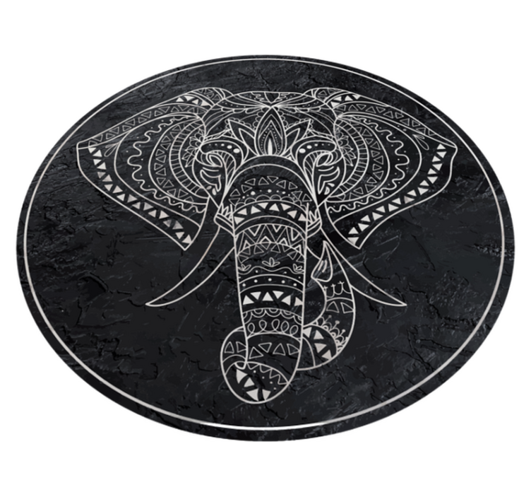 tapis vinyle mandala Texture de marbre en forme d'éléphant - TenStickers