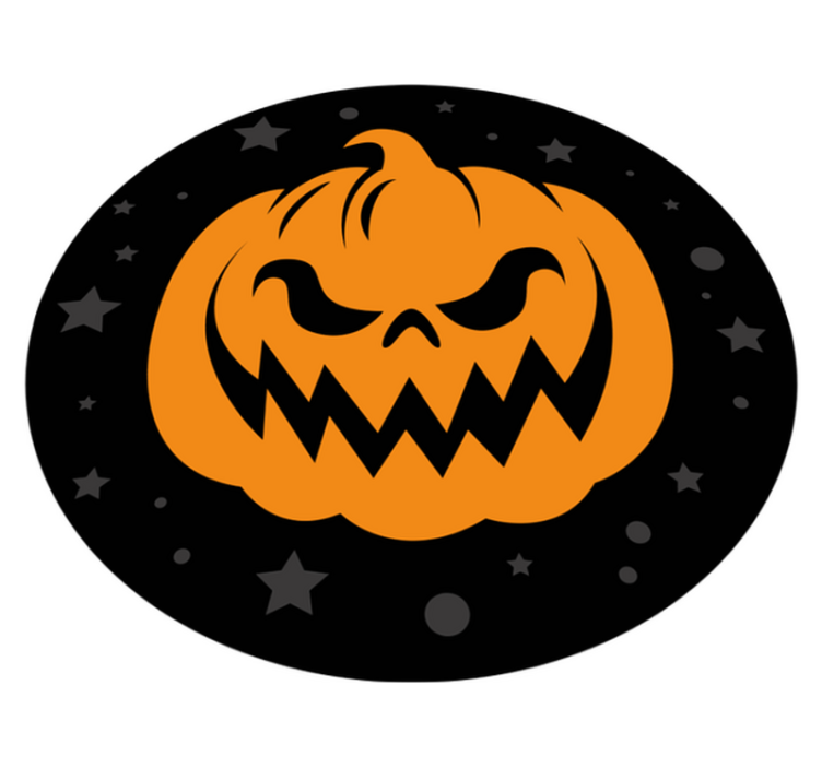 Tapis vinyle pour halloween citrouille effrayante - TenStickers