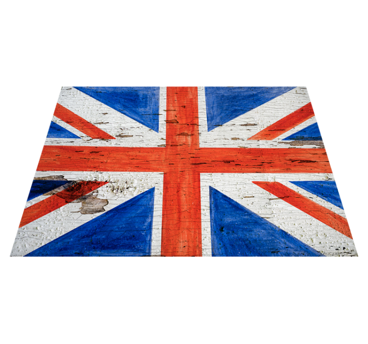 Tapis vinyle carte du monde union jack en détresse - TenStickers