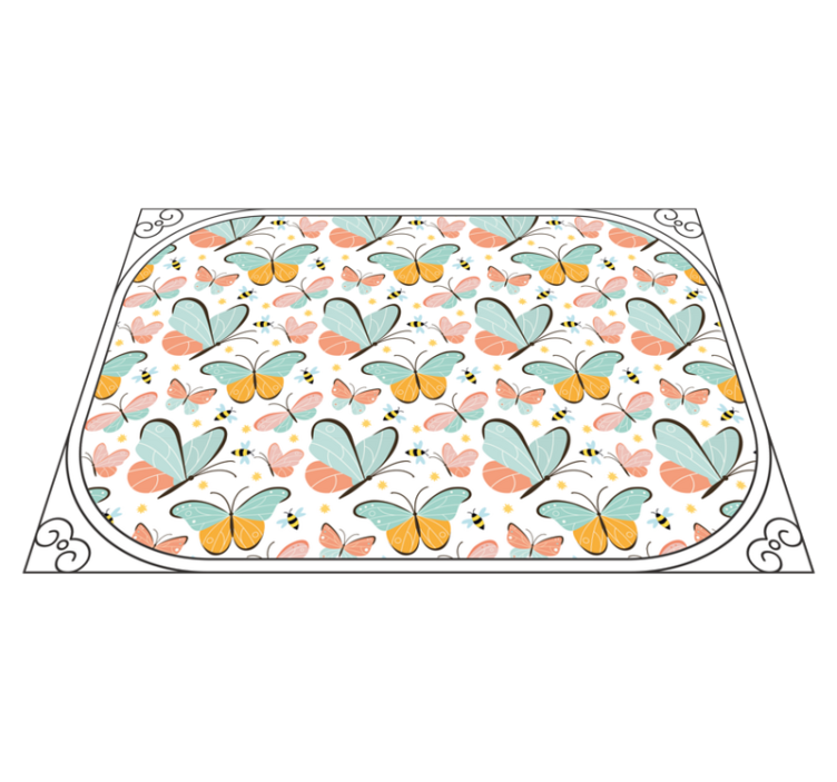 Tapis vinyle pour enfants terrain de jeu des papillons - TenStickers