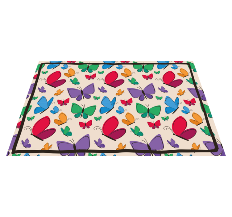 Tapis vinyle plantes abondance de papillons - TenStickers