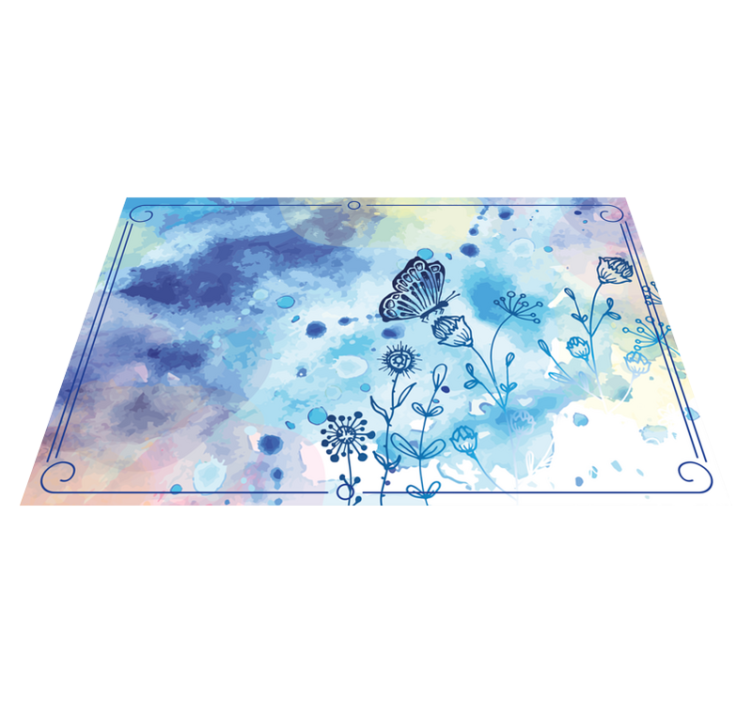 Tapis vinyle plantes élégance aquarelle florale - TenStickers