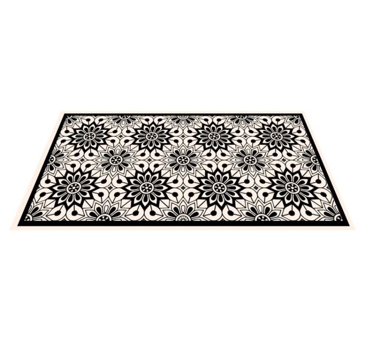 Tapis vinyle salon vintage fleurs et plantes - TenStickers