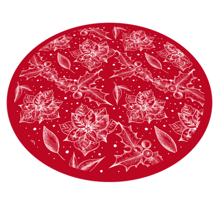 Tapis vinyle noël motif poinsettia saisonnier - TenStickers