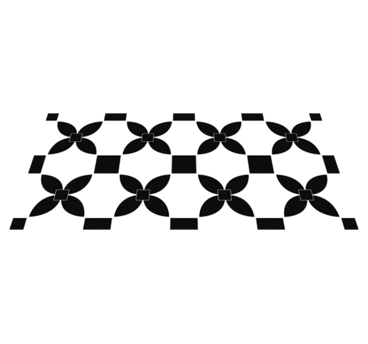 Tapis de cuisine carreaux imprimés noir blanc - TenStickers