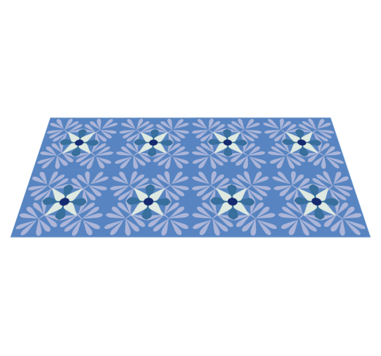 Tapis vinyle cuisine carreaux bleu vif - TenStickers