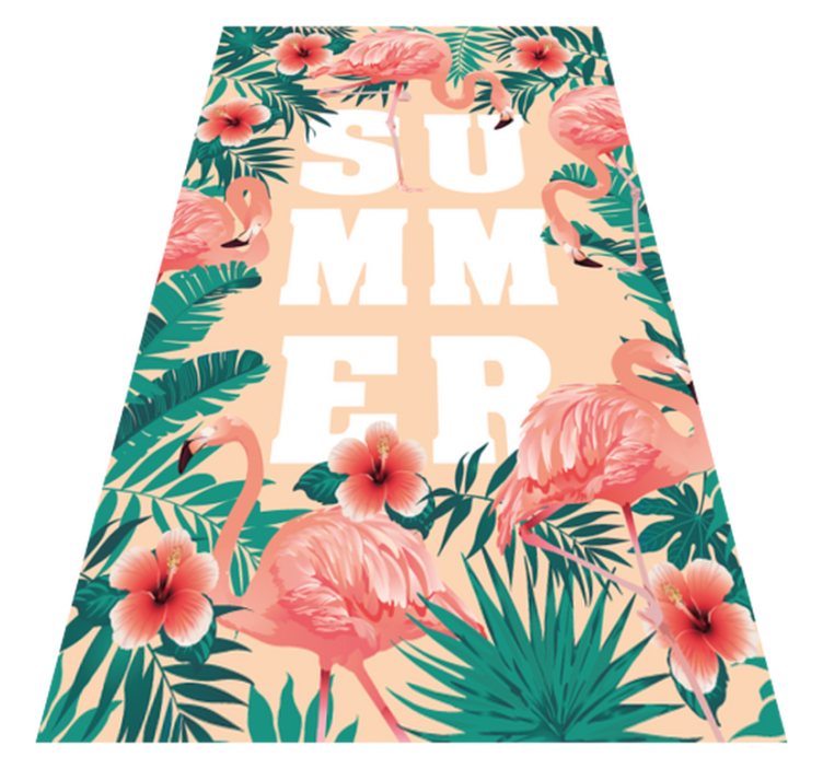 Tapis vinyle événements thème flamant rose d'été - TenStickers