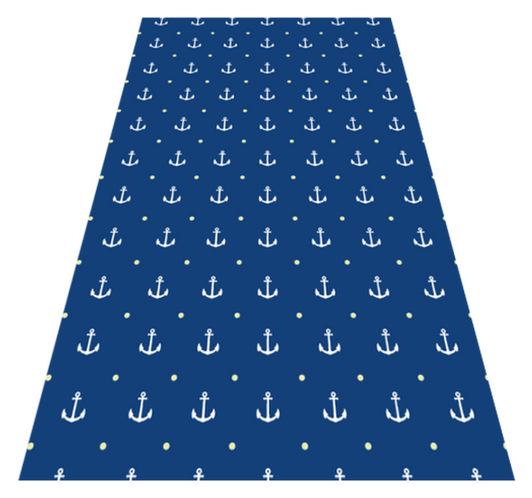 Tapis vinyle bleu ancres nautiques - TenStickers