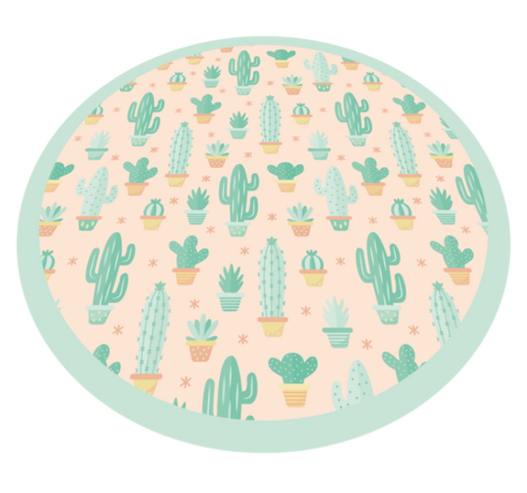 Tapis vinyle pour enfants motif circulaire de cactus - TenStickers