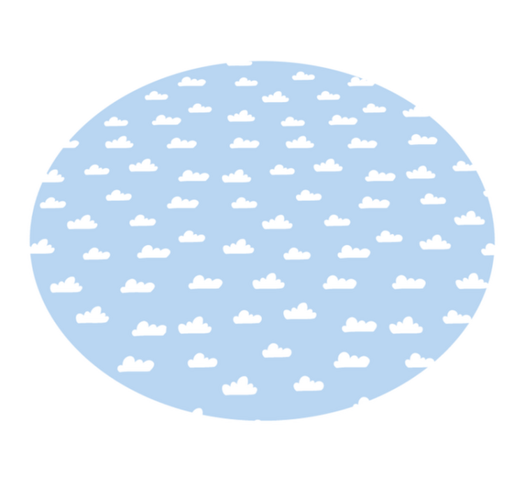 Tapis vinyle pour enfants cercle de ciel nuageux - TenStickers